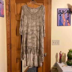 Brownish tan 2 piece boho dress